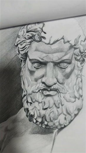 Pencil Drawing Study of a Greek Sculpture #sketch #art #drawing #portrait #pencildrawing