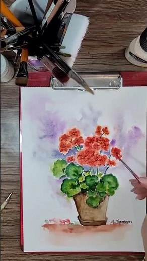 Easy Watercolor Tutorial: How to Paint Geranium Flowers Like a Pro"