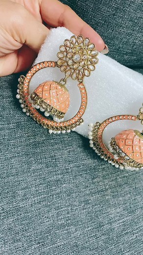 Beautiful peach earring #light weight#quality #beautiful #qualityjewelry #super #
