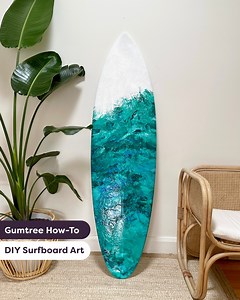 3.7K views · 26 reactions | Surfs up?  We’re back with nestï to show you how easy it is to transform an old surfboard into wall art  It doesn’t get more #oddlysatisfying than watching these paints mix! Check out the freebies section on Gumtree for an old surfboard that you can recycle into art. #surfboardart #beachart #upcycle #diyhomedecor #diyprojects | Gumtree Australia | Facebook
