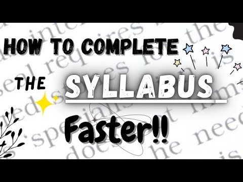 How to complete the syllabus (Faster) | studyslide