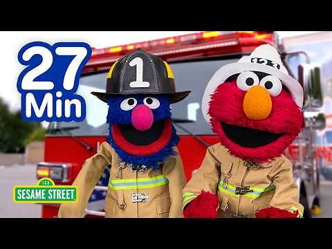 Elmo's Fire Truck Songs! 🚒🧑‍🚒 | Sesame Street | 27 Mins