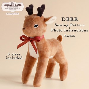 Deer Sewing Pattern With Photo Instructions Fawn Reindeer - Etsy