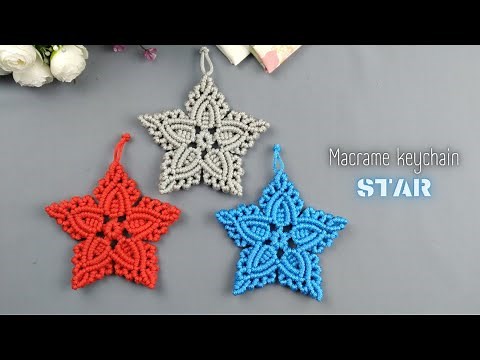 DIY Macrame Keychain Tutorial | Macrame Star with Carving | step by step