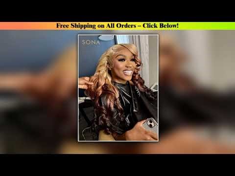 13X4 HD Transparent Lace Frontal Wig Colored Omber Honey Blonde With Brown Boay Wave Lace Front