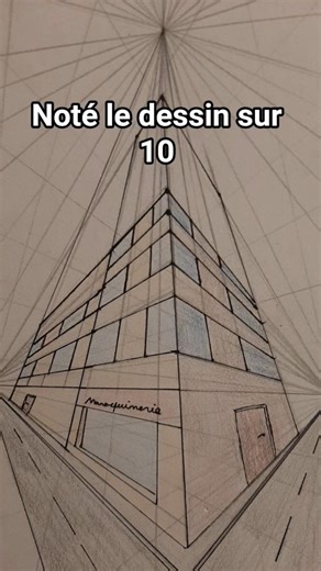 perspective à 3 point de fuite #dessin #art #perspective