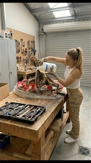 This Epoxy Table Looks Like a Rose Garden in Glass! 🌹✨