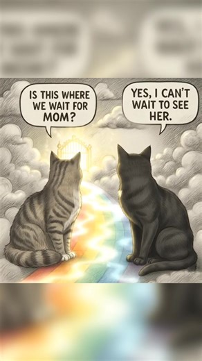 The most beautiful reunion awaits at the end of the Rainbow Bridge. ✨ #RainbowBridge #PetLoss #CatMom #ForeverLove | Ask My Cats