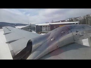 Landing at Dawson City in an Air North HS.748