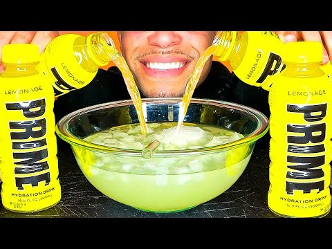 ASMR PRIME LEMONADE DRINKING POURING ICE SOUNDS NO TALKING