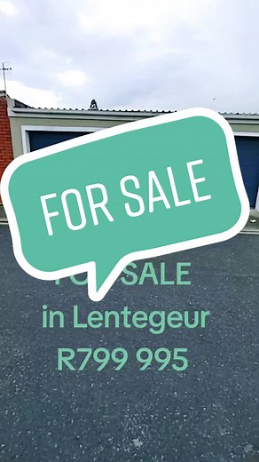 FOR SALE IN LENTEGEUR R799 995 ♦️3 BEDROOMS with BICs ♦️ FITTED KITCHEN ♦️DOUBLE GARAGE ♦️BATHROOM with SHOWER ♦️BRAAI AREA #SAMA28 #lentegeur #freevaluations #fyp #mitchellsplain #realtorsoftiktok #propertyforsale