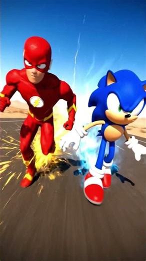 Flash vs Sonic race #Sonic#Flash#Sonicthehedgehog#shorts