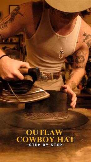 183 reactions · 10 comments | Outlaw cowboy hat made step by step! We have a ton of fun playing around with the outlaw archetype. The wear and the tear and the rough and rugged shape is something we never get tired of making. Hope y’all enjoy! Stay WILD! | Wild Hats | Facebook