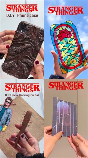 Mini | Crafter on Instagram: "Stranger Things Decor ideas ❤️‍🔥🖤 #strangerthings #diy #roomdecor #diycrafts #giftideas #netflix #netflixshows"