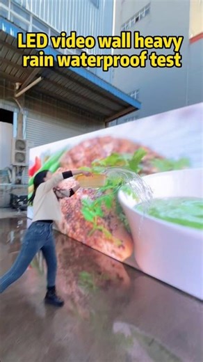 LED video wall heavy rain waterproof test #led #leddisplay #ledwall #ledfactory #waterproof