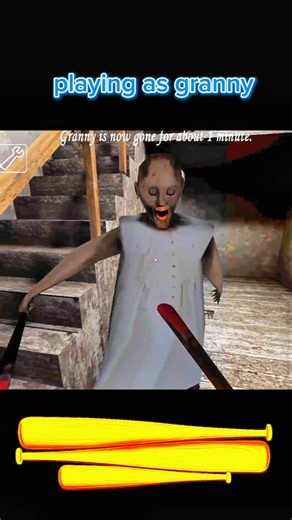 playing on granny in granny chapter 1 gameplay 💥☠️ !! #gaming #granny #shorts