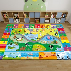 Kids Rugs Play Mat, Animals Zoo Play Rug for Playroom, Fun Playmat ABC Alphabet Educational Area Rug, Kids Baby Floor Mat, Kids Play Rug for Nursery Classroom Bedroom (78.7X59 INCH)