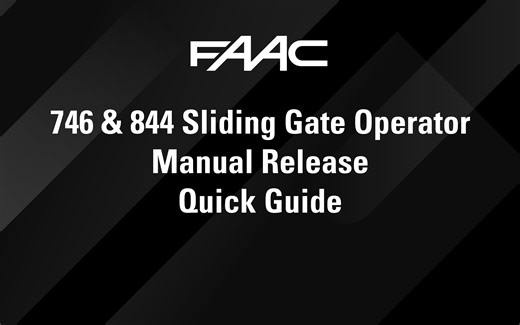 746 and 844 sliding gate operator manual release quick guide