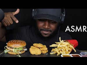 ASMR EATING MCDONALDS BIG MAC, CHICKEN NUGGETS & FRIES. MUKBANG (NO TALKING) TCASMR
