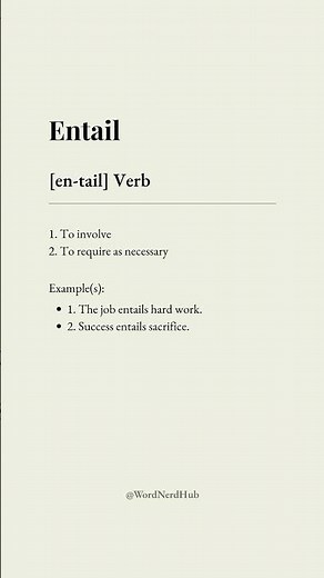 Entail Meaning • Daily English Word