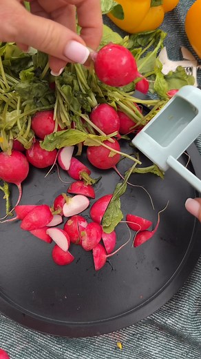 134K views · 637 reactions | Why use a knife when a slicer can do it in seconds? 綾 #radish #slicer #kitchenhack #cookingtricks #foodprep #tiktokfood #satisfyingvideo #quickcut #freshveggies #asmrfood | Fruit Flow | Facebook