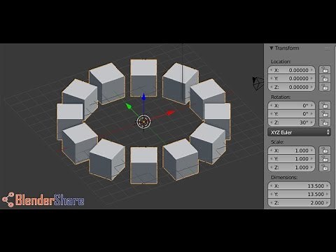 Duplicate A Shape around A Circle using Array Modifier in Blender 2.78