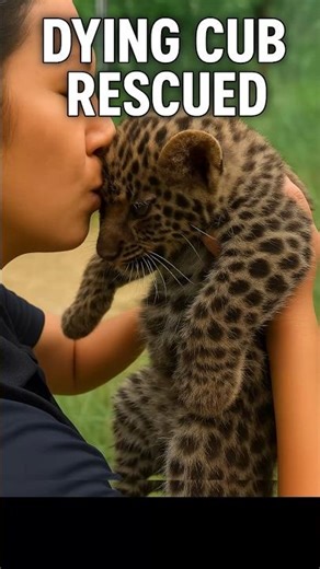 WOMAN SAVES DYING LEOPARD CUB FROM DRAIN