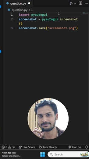 Akshat & Sanskaar • AI Researchers! on Instagram: "Take screenshot using python in just 3 lines of code . . . Python project #python #programming #interview #coding #programmer #code"