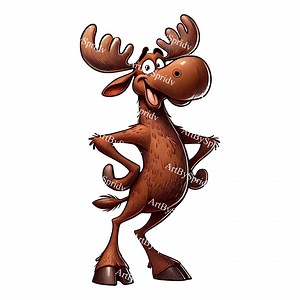 Cartoon Moose PNG, Playful Standing Moose Clipart, Whimsical Forest Animal Digital Art, Cute Wildlife Sublimation Design, Rustic Lodge Decor - Etsy