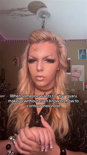 Respectfully you need to stop and go watch some Nikkie tutorials #gyaru #gyarumakeup #gyarufashion #makeup #rokku