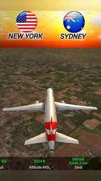 New York🇺🇸 To Sydney🇭🇲 With Qantas Airways In RFS #shorts #aviation #rfs #headlight