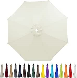 Amazon.com : GLDDFDG 9ft Patio Umbrella Replacement Canopy for 8 Rib, Outdoor Table Market Yard Umbrella Replacement Top Cover (Canopy Only), Beige : Patio, Lawn & Garden