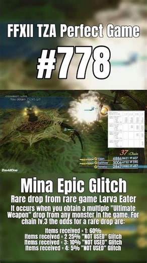 FFXII Perfect Game 778 | Mina Epic Glitch #Shorts #FinalFantasy #Gaming #RetroGaming