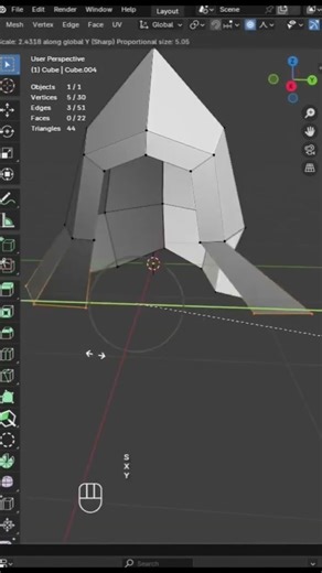 Low poly hood modeling. Blender tutorial for beginner. #blender3d #blender #lowpoly #3Dmodeling
