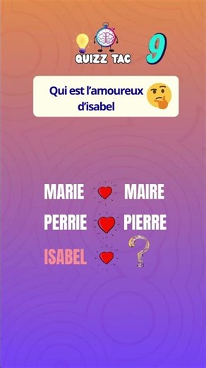 Qui aime Isabelle vraiment? Réponds avant la fin #quizz #culture #test