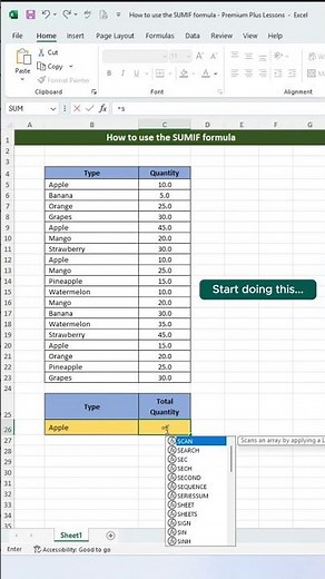 how to use sumifs function in excel