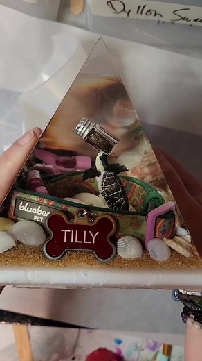 Remembering Tilly: A Pet Memorial Resin Pyramid