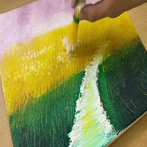 32K views · 744 reactions | Painting a Country Road / Acrylic Painting Technique with a Comb | Painting Skills | Facebook