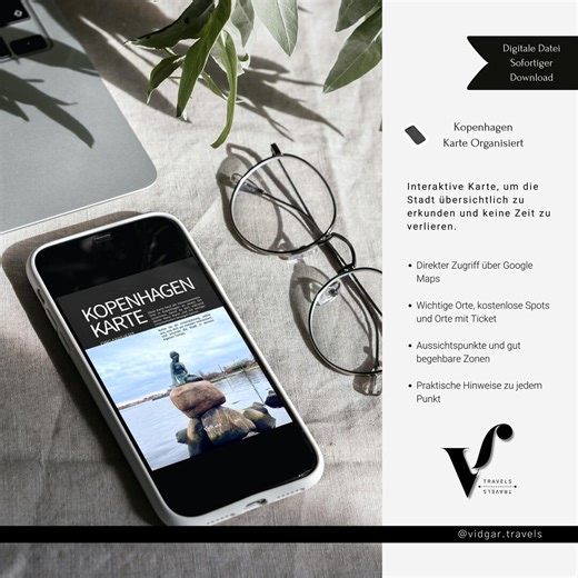 Interactive Karte Von Kopenhagen in Google Maps | Digitale Reiseübersicht (deutsch) - Etsy