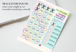 Weight Loss Tracker Printable Chart, Weight Loss Challenge, Weight Loss Goal, Instant Download PDF, 30lb, 60lb, 100lb - Etsy