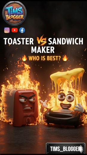 “TOASTER 🆚 SANDWICH MAKER”🔥 WHO IS BEST? 🔥#funny #cartoon