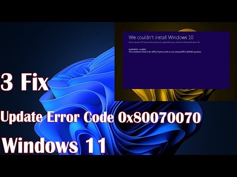 Title: How to Fix Update Error Code 0x80070070 on Windows 11 | Troubleshooting Guide