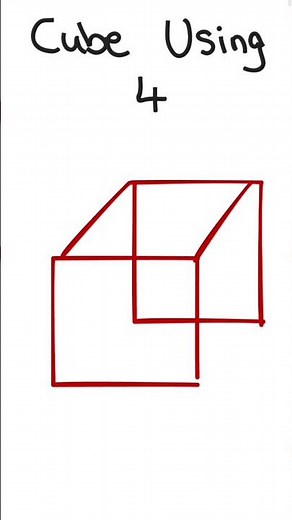 Draw a Cube Using Number 4 | Easy Math Trick for Kids