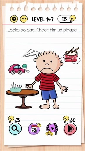 Brain Test Tricky Puzzles Level 147 Answer | Looks so sad, cheer him up please