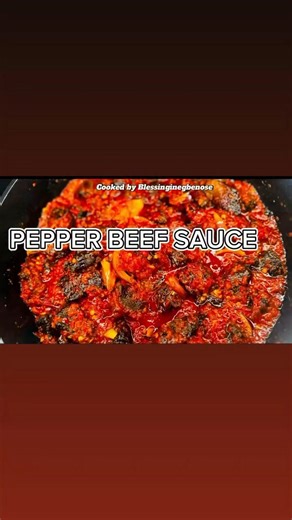 Inegbenose Blessing 🇳🇬 🇩🇪 on Instagram: "How To Make Pepper Beef Sauce 🌶️🥩 Here’s an amazing step-by-step recipe on how to make the most delicious and flavorful pepper beef sauce. This sauce pairs perfectly with yam, rice, pasta, or plantain. Note: You can use any meat of your choice—chicken, turkey, goat meat, or fish. It doesn’t have to be beef. They all taste great with this sauce. 🧾 Ingredients • Beef (or any meat of choice) • Fresh peppers (scotch bonnet / chili) • Bell peppers (opti