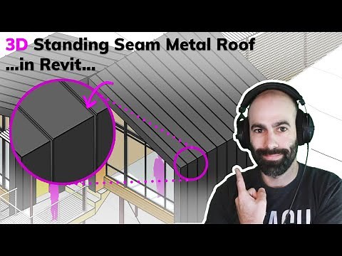 Revit Tutorial - 3D Standing Seam Metal Roof in 6 Minutes!