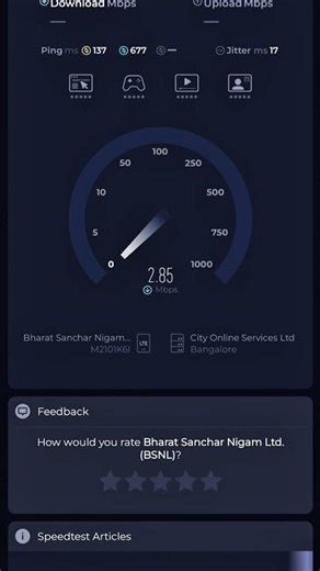 Speedtest #bsnl on Redmi note 10 pro max at #yeswanthpur #bangalore