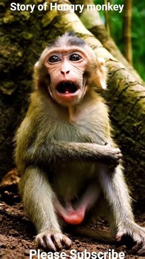 hungry monkey beaten by owner of garden