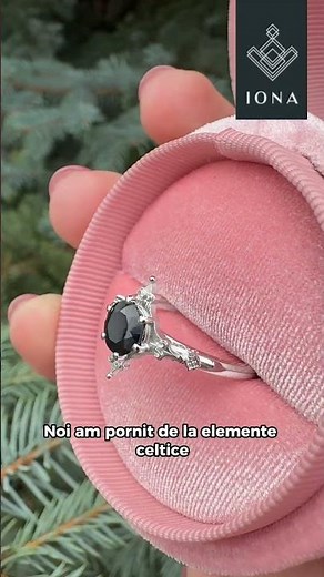 Inel din Aur Alb cu Safir Negru | Eleganță Modernă by IONA Atelier