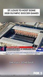 St. Louis has been selected as one of seven U.S. cities to host soccer matches for the 2028 Summer Olympics. Energizer Park, home of St. Louis City SC, will be a venue for group stage and knockout matches. The full schedule will be announced before the first ticket drop in April 2026. | Fox2Now
